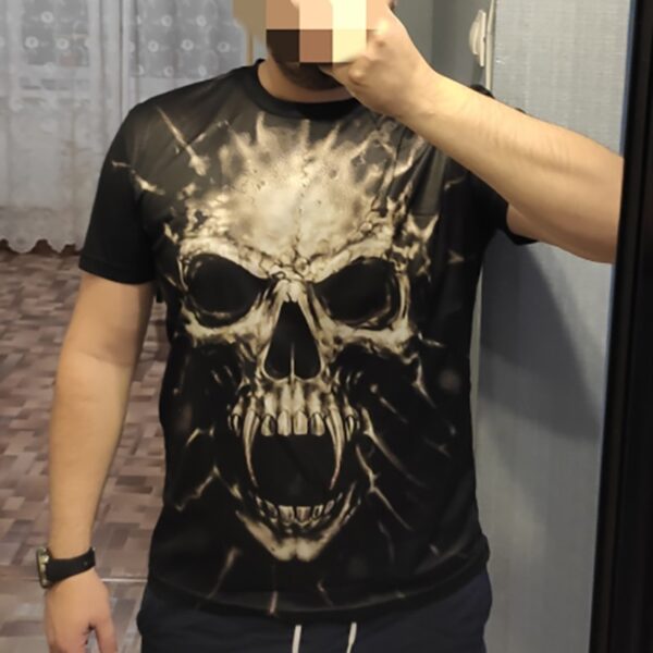 爱潮牌夏日时尚3d最新设计—ICP恐怖骷髅印花男士T恤O领短袖休闲透气宽松潮流街头装 - Image 6