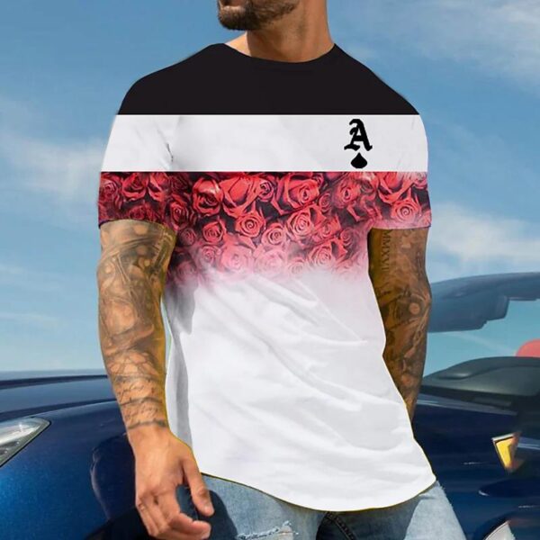 2022-Summer-Men-s-T-shirt-3D-Men-s-Street-Style-Round-Neck-T-Shirt-Fashion-5 2023夏季男士T恤3D男士街头风格圆领T恤时尚扑克印花短袖斑马条纹超大上衣