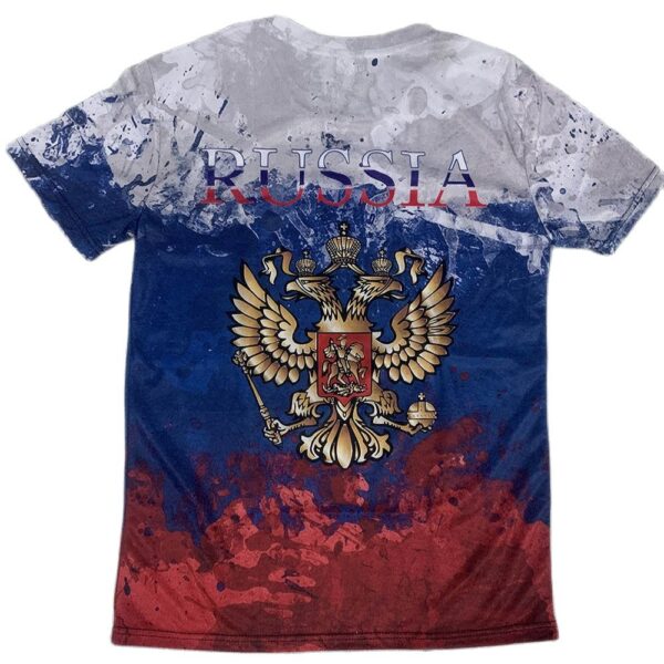 Fashion-Russia-Bear-3D-Print-Men-s-T-shirts-Summer-Round-Neck-Russian-Flag-Short-Sleeve-2 时尚俄罗斯熊3d打印男士T恤夏季圆领俄罗斯国旗短袖男装街头装宽松T恤上衣