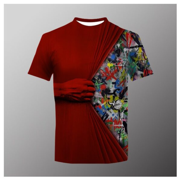New-Men-s-Art-Graphic-T-Shirts-Ink-3DT-Shirts-Summer-Fashion-Tops-Everyday-Casual-Short 新款男士艺术图形T恤墨水3dt衬衫夏季时尚上衣日常休闲短袖O领高街穿艺术武器